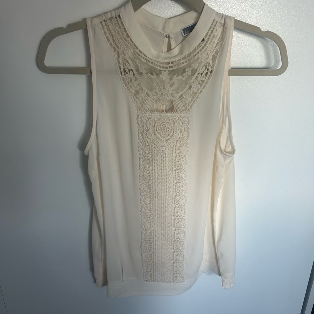 Chic Cream Lace Women's Blouse